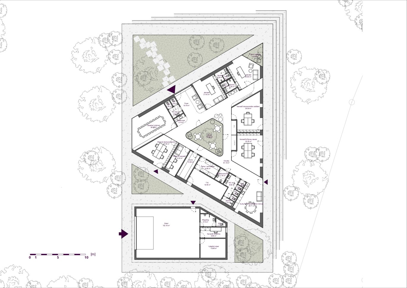 půdorys MAVI monolity, návrh od architektů z MA Studia